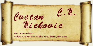 Cvetan Micković vizit kartica
